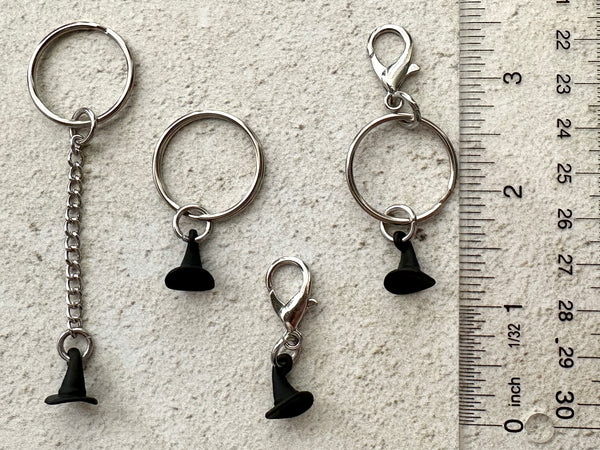 Black Witch Hat Zipper Pull Bag Charm Keychain