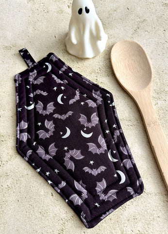 Coffin Pot Holder - Bats & Moons