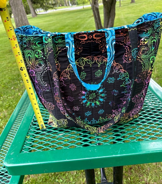 Large Bandana Tote Bag With Custom Color Choices and Extra Long Straps/Short Handles