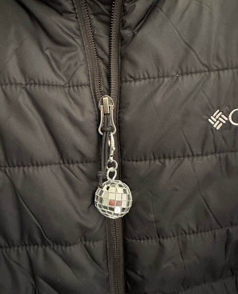 Retro Disco Ball Zipper Pull Bag Charm Keychain