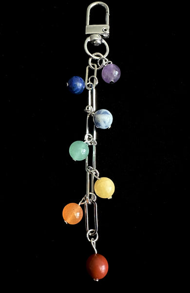 7 Chakra Crystal Gemstone Bag Charm Keychain