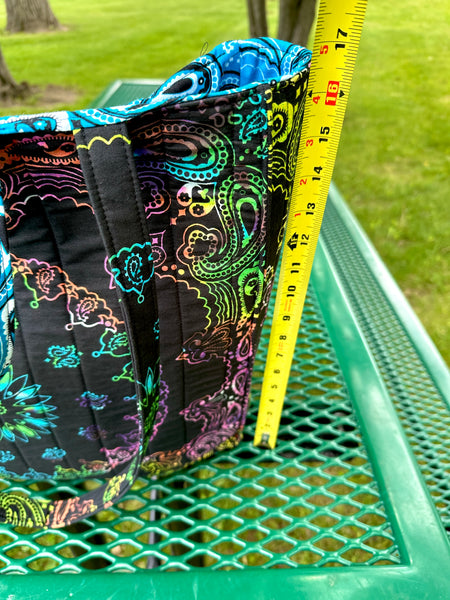 Large Bandana Tote Bag With Custom Color Choices and Extra Long Straps/Short Handles