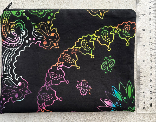 Witchy Rainbow Paisley Tarot Bag Zipper Pouch With Custom Lining Color