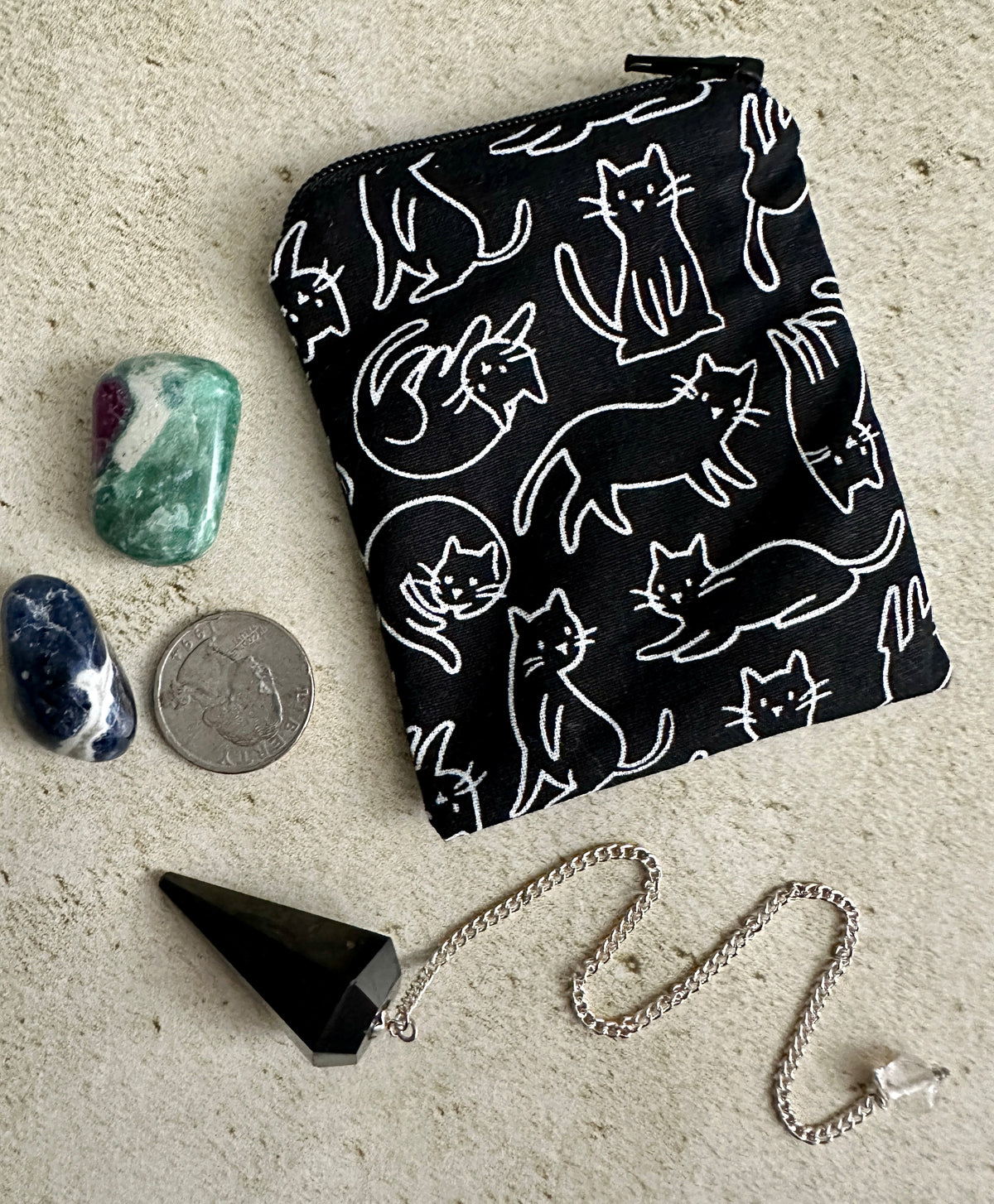 Cats Mojo Bag - Pendulum Bag - Crystal Storage Bag