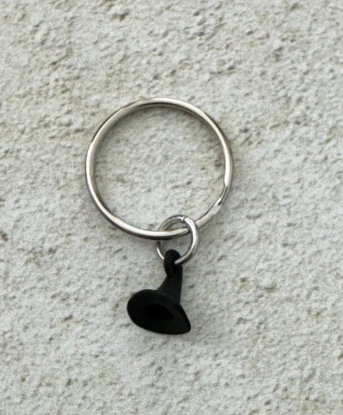 Black Witch Hat Zipper Pull Bag Charm Keychain