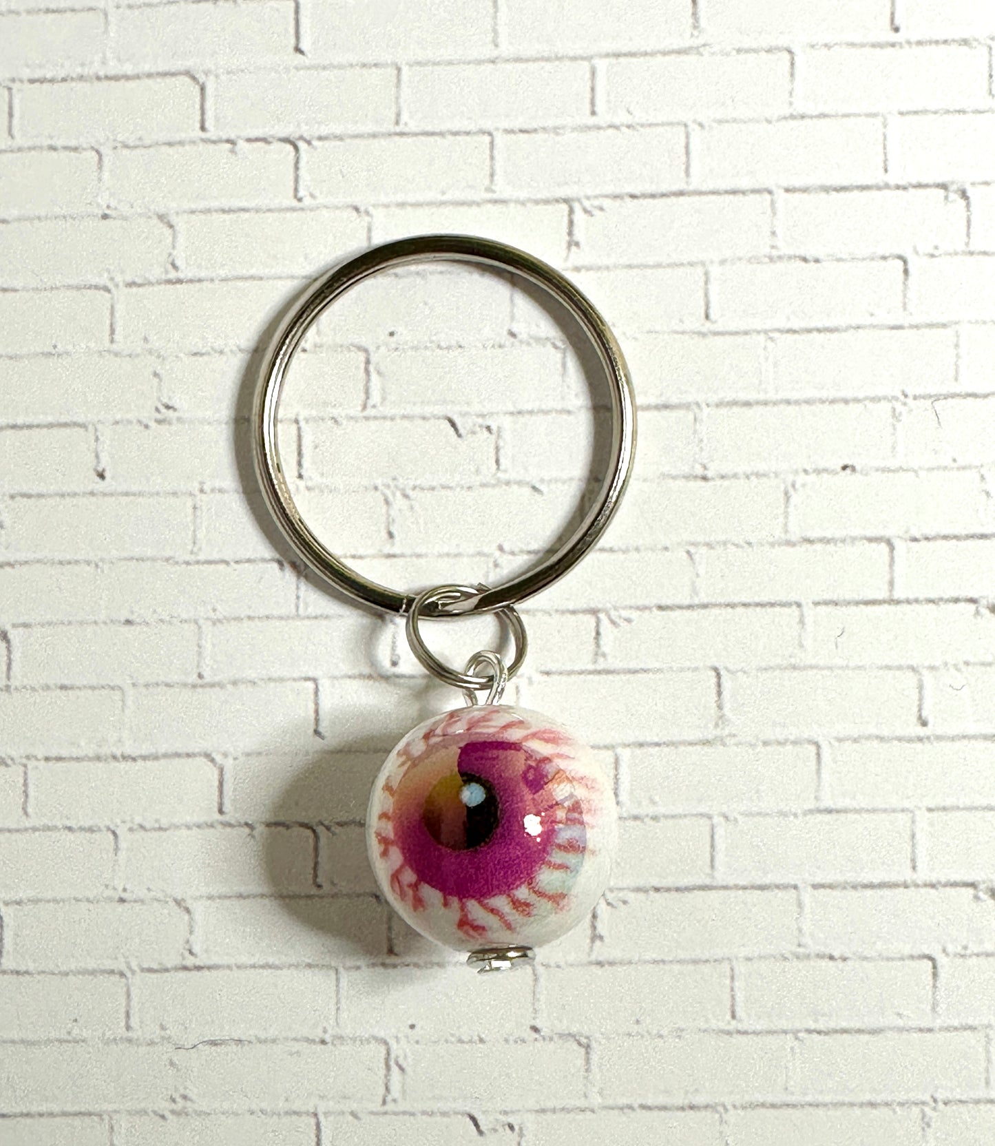 Bloodshot Bloody Eyeball Zipper Pull Keychain in 7 Colors