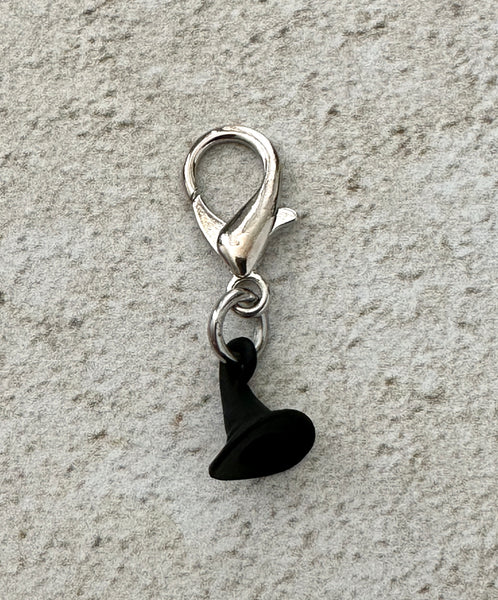 Black Witch Hat Zipper Pull Bag Charm Keychain