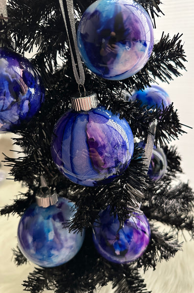 Shatterproof Alcohol Ink Christmas Ornament in 3 Sizes