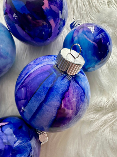 Shatterproof Alcohol Ink Christmas Ornament in 3 Sizes