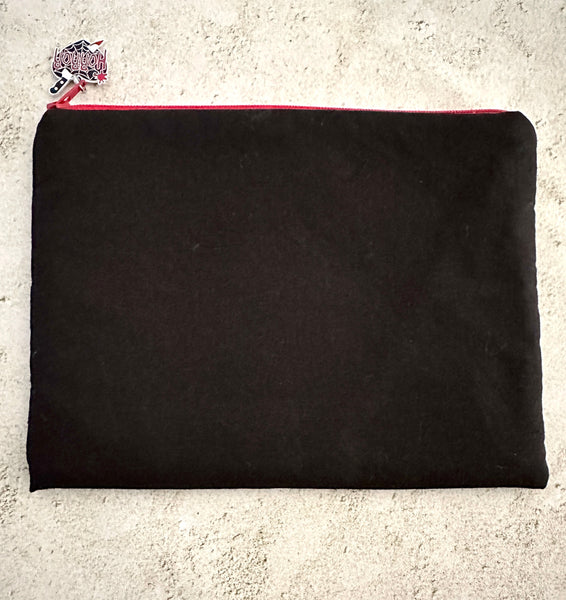 Horror Lover Bloody Handprint Embroidered Zipper Pouch - True Crime Cosmetic Bag