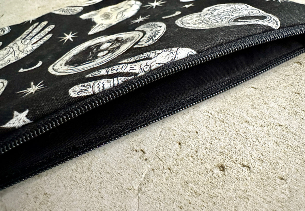 Witchy Tarot Card Bag With Zipper - Tarot Deck Storage Bag