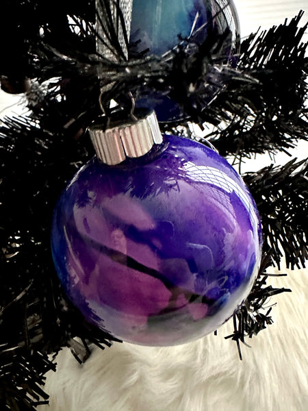 Shatterproof Alcohol Ink Christmas Ornament in 3 Sizes