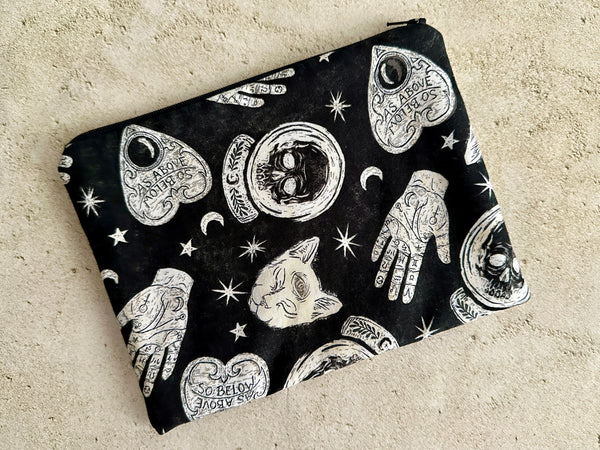 Witchy Tarot Card Bag With Zipper - Tarot Deck Storage Bag