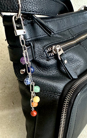 7 Chakra Crystal Gemstone Bag Charm Keychain