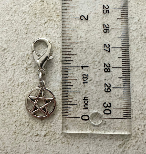 Witchy Pentacle Zipper Pull Bag Charm Keychain