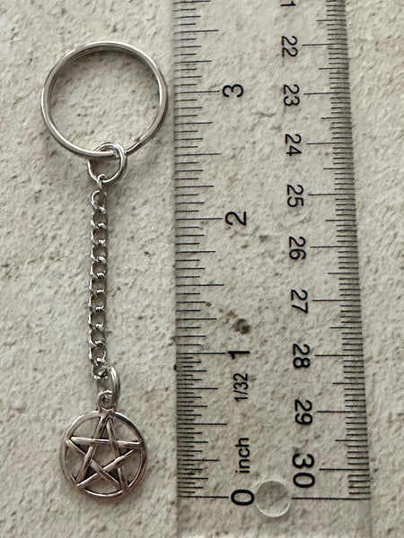 Witchy Pentacle Zipper Pull Bag Charm Keychain