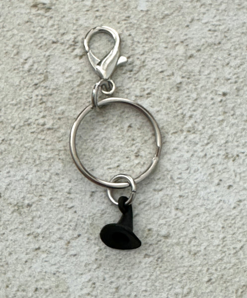 Black Witch Hat Zipper Pull Bag Charm Keychain