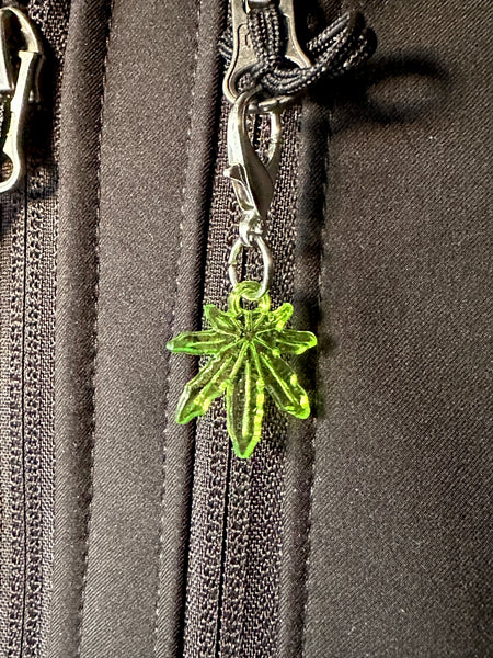 Cannabis Leaf Keychain, Weed Marijuana Stoner Bag Charm Keychain