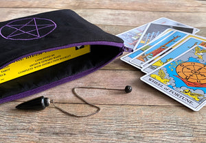 Pentacle tarot bag with tarot card deck