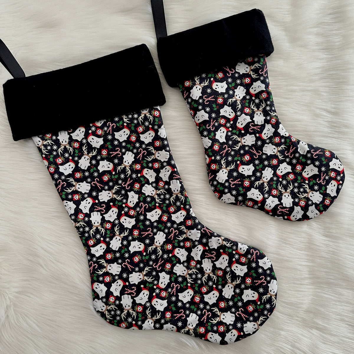 Goth Horror Creepmas Ghosts Christmas Stocking - 2 Sizes