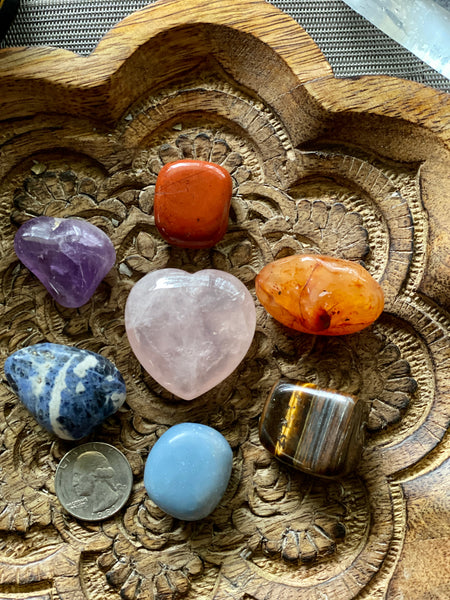 Chakra Crystals 7 Stone Set With Satin Bag