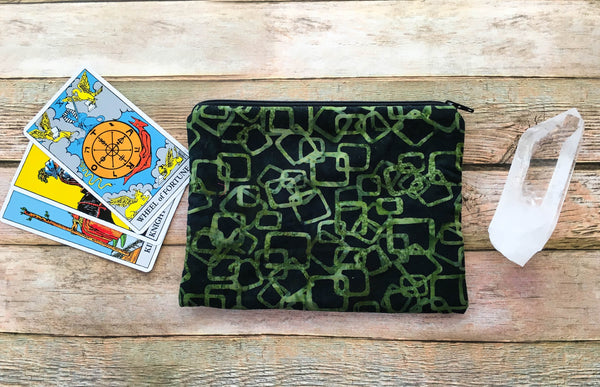 Green Geometric Tarot Card Bag
