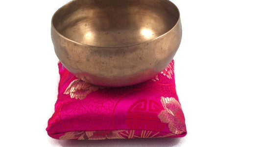 Fuchsia Singing Bowl Crystal Display Pillow