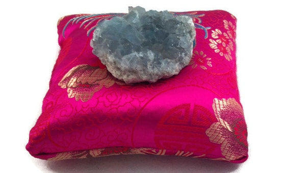 Fuchsia Singing Bowl Crystal Display Pillow