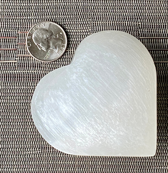 Large Selenite Puffy Heart