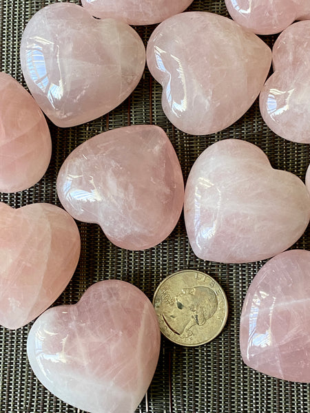 Large Rose Quartz Heart Crystal 40 mm